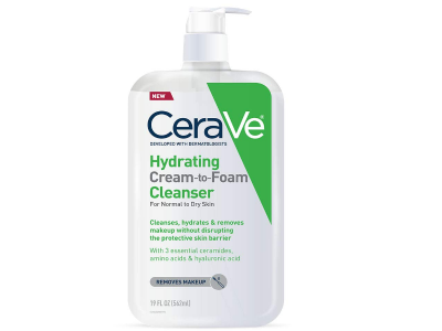 19 oz CeraVe Hydrating Cream-to-Foam Facial Cleanser (2 for $20)